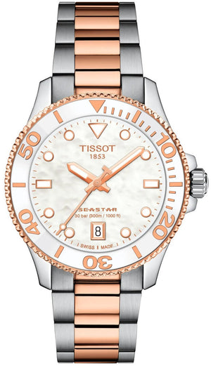 Tissot Seastar White Dial Two Tone Steel Strap Watch for Women - T120.210.22.111.00