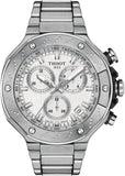 Tissot T-Race White Dial Gray Steel Strap Watch for Men - T141.417.11.031.00