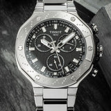 Tissot T-Race Black Dial Gray Steel Strap Watch for Men - T141.417.11.051.01