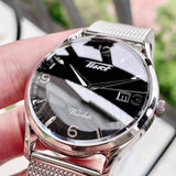Tissot Heritage Visodate Black Dial Silver Steel Strap Watch - T118.410.11.057.00