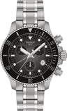 Tissot Seastar Black Dial Silver Steel Strap Watch for Men - T120.217.11.061.00