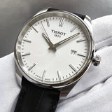 Tissot PR 100 White Dial Black Leather Strap Watch for Men - T150.410.16.011.00