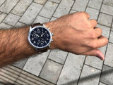 Tissot Chrono XL Vintage Blue Dial Brown Leather Strap Watch For Men - T116.617.16.042.00