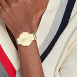 Tommy Hilfiger Lidia Gold Dial Gold Mesh Strap Watch for Women - 1782539