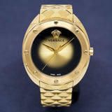 Versace Shadov Quartz Gold Dial Gold Steel Strap Watch for Women - VEBM00618