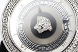Versace V Metal Icon Silver Dial Black & Silver Strap Watch for Women - VLC010014