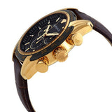 Versace V-Ray Chronograph Black Dial Brown Leather Strap Watch For Men - VEDB00318