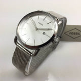Fossil Commuter White Dial Silver Steel Strap Watch for Women - ES4331