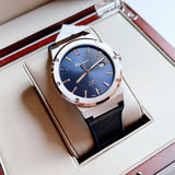 Salvatore Ferragamo F-80 Classic Blue Dial Blue Leather Strap Watch for Men - SFDT00319