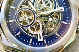 Fossil Evanston Blue Dial Silver Steel Strap Watch for men - BQ2620