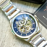 Fossil Evanston Blue Dial Silver Steel Strap Watch for men - BQ2620