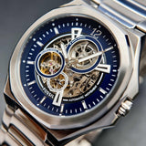 Fossil Evanston Blue Dial Silver Steel Strap Watch for men - BQ2620