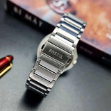 Fossil Evanston Blue Dial Silver Steel Strap Watch for men - BQ2620