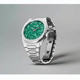 D1 Milano Ultra Thin Fir Green Dial Silver Steel Strap Watch for Men - D1-UTBJ34