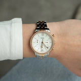 Fossil Neutra White Dial Two Tone Steel Strap Watch for Women - ES5279