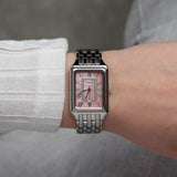 Fossil Raquel Pink Dial Silver Steel Strap Watch for Women - ES5401