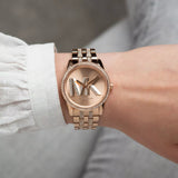 Michael Kors Bryant Rose Gold Dial Rose Gold Steel Strap Watch for Women - MK7541