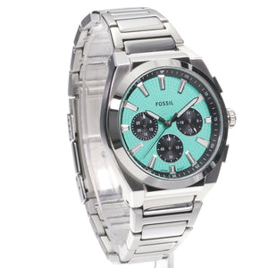 Fossil Everett Blue Dial Silver Steel Strap Watch for Men - FS6117