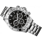 Hugo Boss Ikon Chronograph Black Dial Silver Steel Strap Watch for Men - 1512965