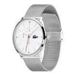 Lacoste Moon White Dial Silver Steel Strap Watch for Men - 2011025
