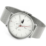 Lacoste Moon White Dial Silver Steel Strap Watch for Men - 2011025