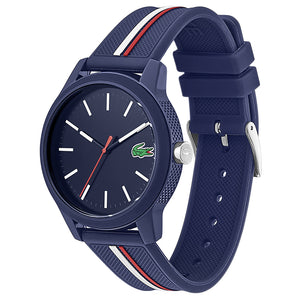 Lacoste 12.12 Blue Dial Two Tone Silicon Strap Watch for Men - 2011070