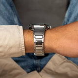 Fossil Everett Blue Dial Silver Steel Strap Watch for Men - FS6117