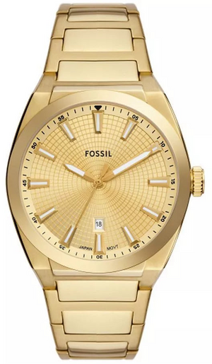 Fossil Everett Gold Dial Gold Steel Strap Watch for Men- FS5965