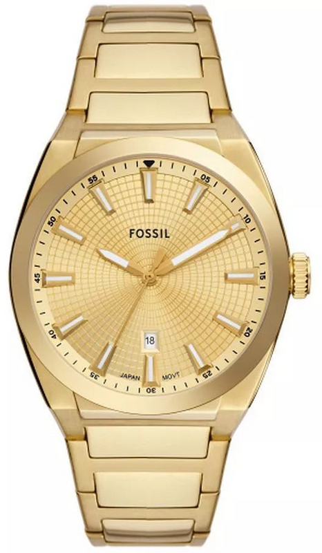 Fossil Everett Gold Dial Gold Steel Strap Watch for Men- FS5965