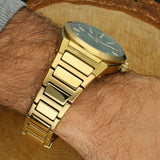 Fossil Everett Green Dial Gold Steel Strap Watch for Men- FS6090