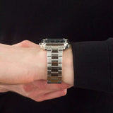 Fossil Inscription Black Dial Silver Steel Strap Watch for Men - FS5933