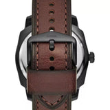Fossil Machine Brown Dial Brown Leather Strap Watch for Men - FS5972
