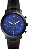 Fossil Neutra Blue Dial Black Steel Strap Watch for Men - FS5698