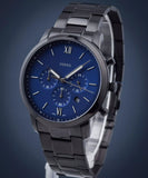 Fossil Neutra Blue Dial Black Steel Strap Watch for Men - FS5698