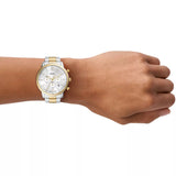 Fossil Neutra Silver Dial 2 Tone Steel Strap Watch for Men - FS6112