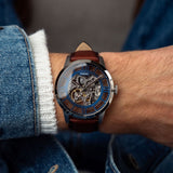 Fossil Townsman Clear Dial Brown Leather Strap Watch for Men - ME3267