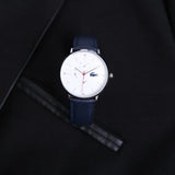 Lacoste Moon White Dial Blue Leather Strap Watch for Men - 2010975