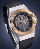 Maserati Potenza Automatic Skeleton Dial Black Leather Strap Watch For Men - R8821108011