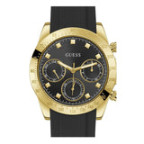 Guess Eclipse Multi Function Black Dial Black Rubber Strap Watch for Women - GW0315L1